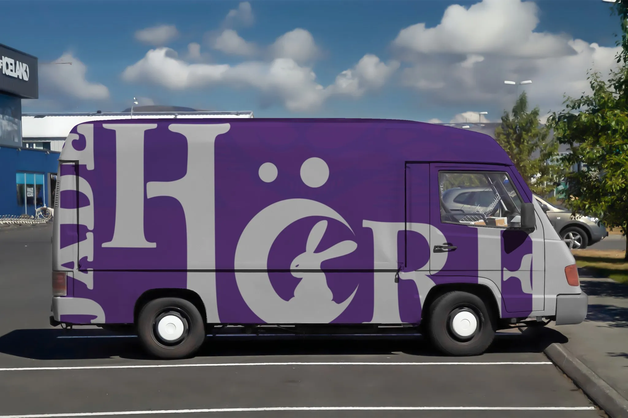 Branded delivery van mock-up