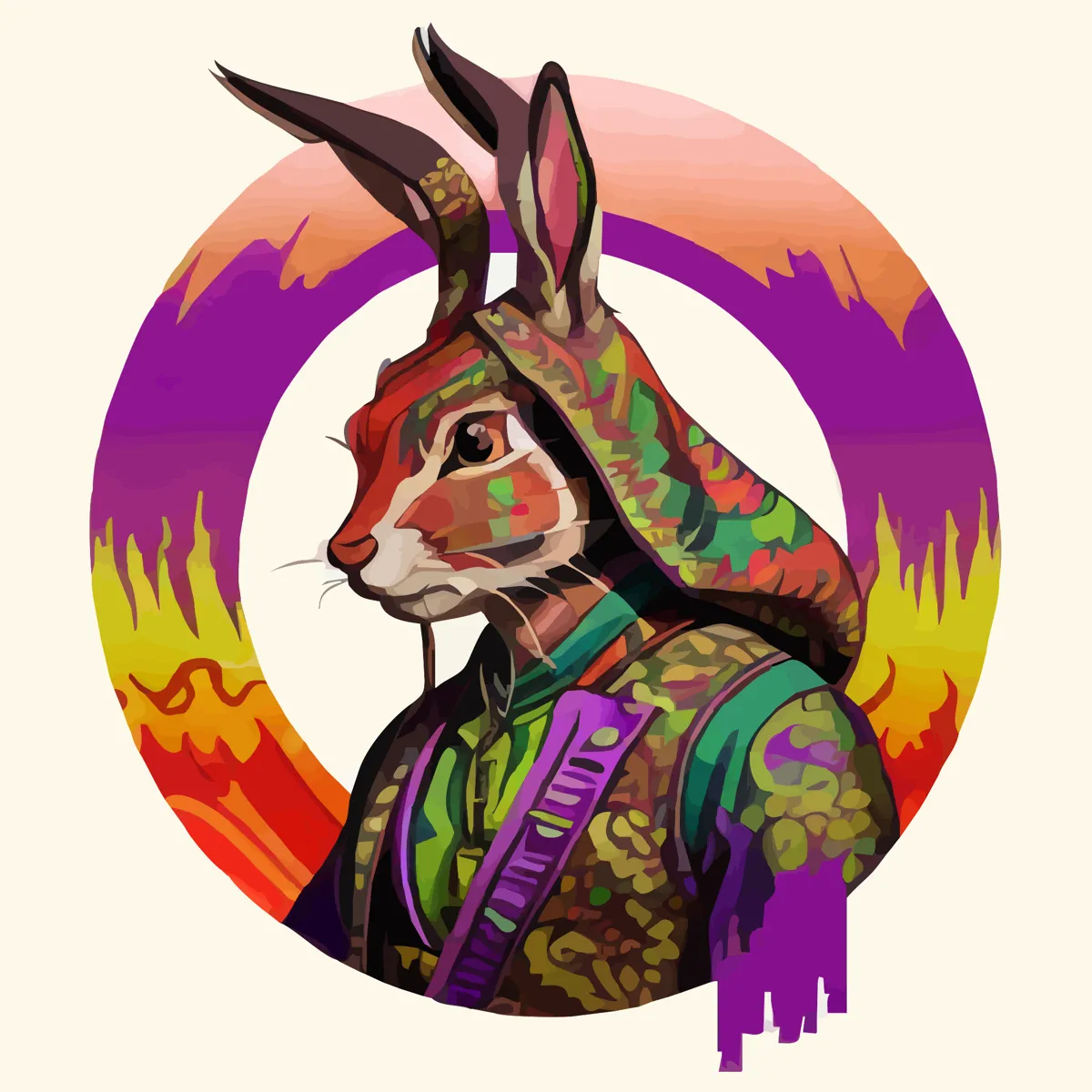 JADEHARE rabbit illustration, cream