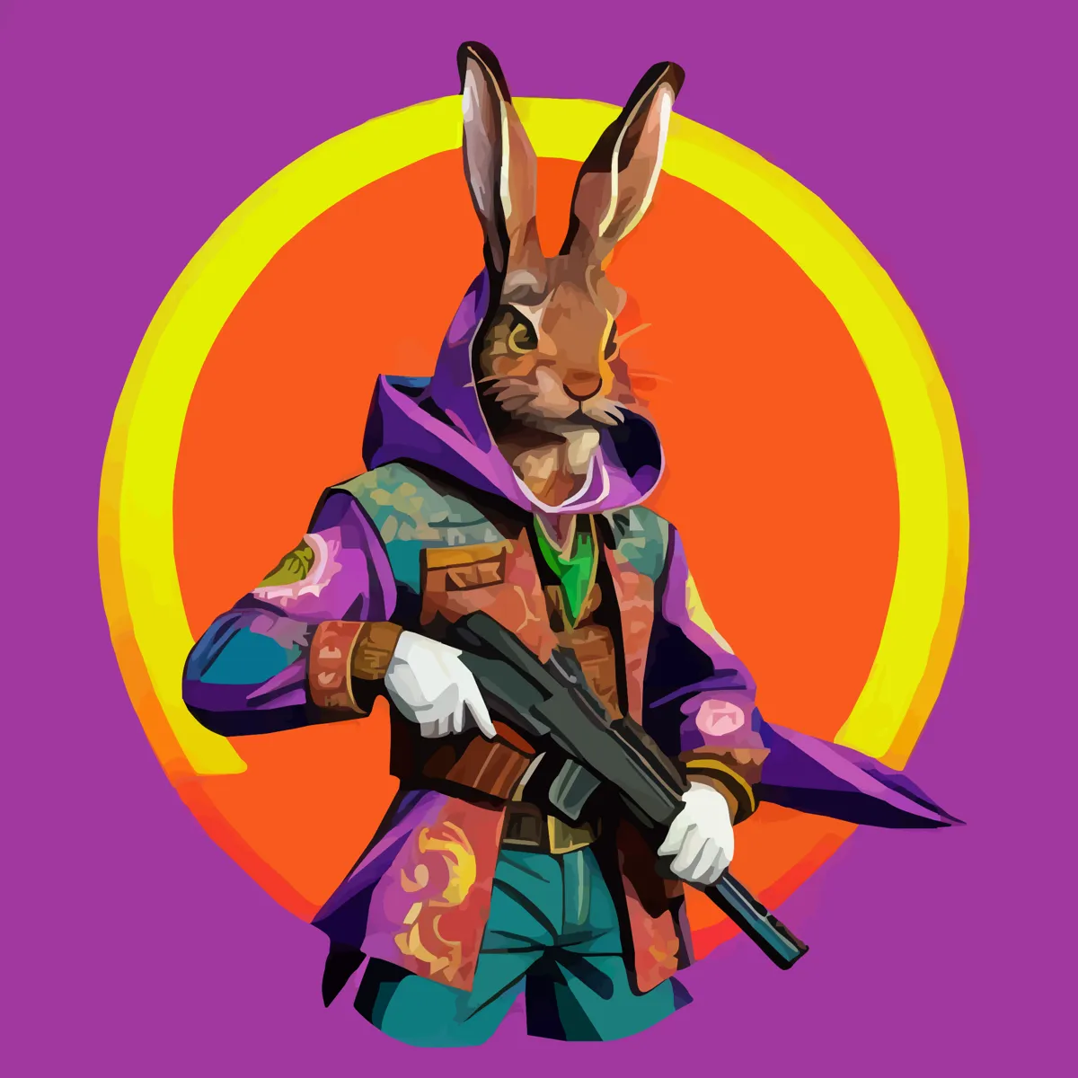JADEHARE rabbit illustration, purple