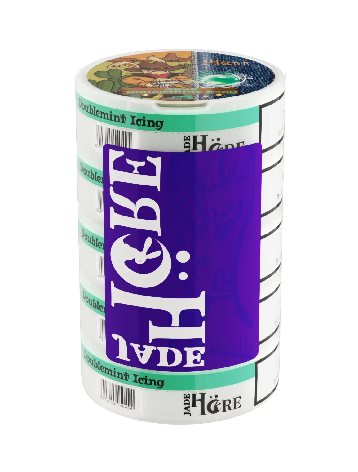 Roll of branded nicotine pouch cans